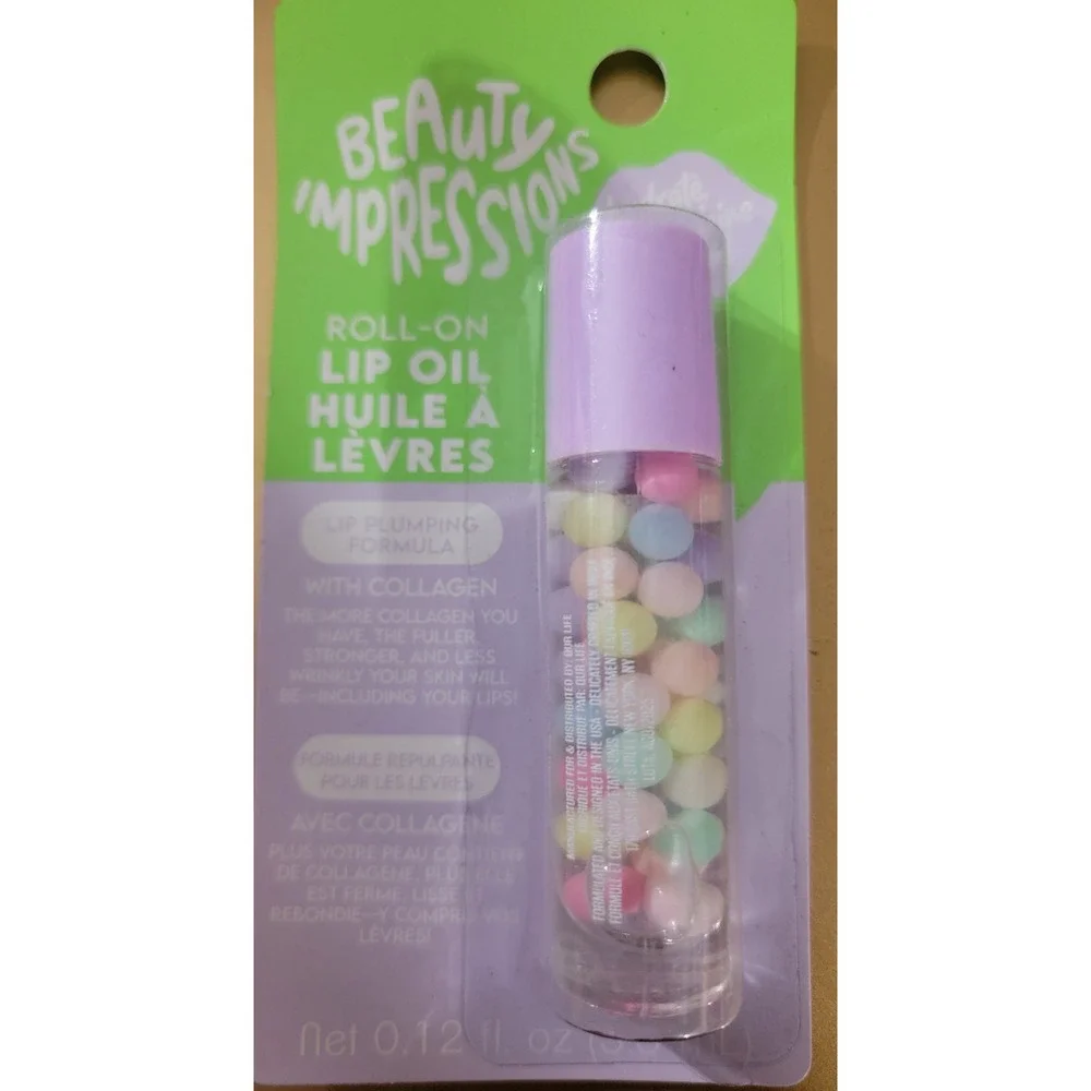 Beauty Impressions Roll-On Lip Oil‎ 3pc Set Vitamin E Aloe Collagen 0.12oz Each